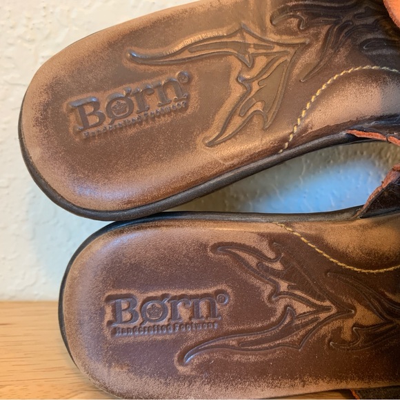 BORN Womens Sandals LoLo Slides Size 8 Slip On Multicolor Leather Straps - Picture 6 of 9